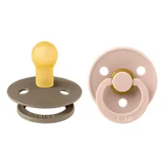 BIBS - Chupos Colour 2 PACK Latex Size 1 Dark Oak/Blush