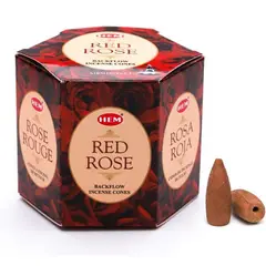 DAYOSHOP - Incienso Hem Cono De Reflujo Rosa Roja Backflow X 40 Unid