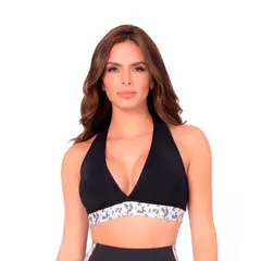 FAJATE - Top de vestido de baño con escote en V y copas removibles