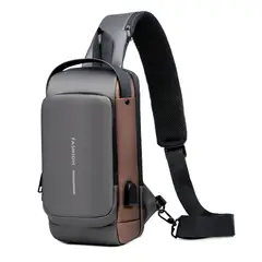 GENERICO - Bolso Manos Libres Morral Para Hombre Tipo Pechera Usb_.
