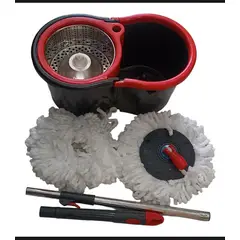 GENERICO - TRAPERO GIRATORIO GRANDE 360° BALDE ESCURRIDOR METALICO