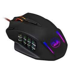 REDRAGON - Mouse Gamer MMO M908 Impact RGB, 18 Botones, 12400dpi