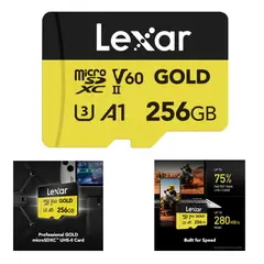 LEXAR - Memoria GOLD UHS-II V60 microSDXC 256GB 280Mbps
