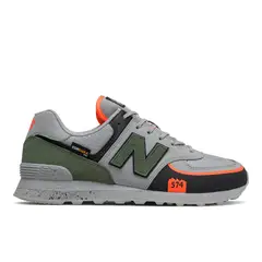 NEW BALANCE - Tenis 574-Gris/Naranja