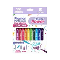 PRIMAVERA - Plumon Flower Power Punta Pincel X 12 Ref 3700