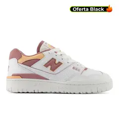 NEW BALANCE - Tenis 550 Mujer-Blanco/Rojo