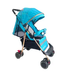 KIDSHOP - Coche Paseador Fino Reclinable Cierre Fácil Azul 8076