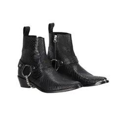 LA CHAQUETERIA - Botas Texana Folia Cocodrilo Negro