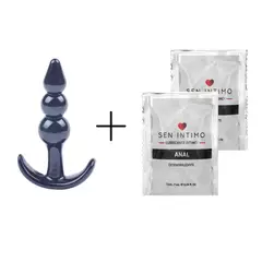 LUST - Combo Plug De Esferas + Lubricante Anal Dilatador x2 und