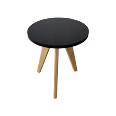 GENERICO - Mesa Auxiliar Centro Circular Pequeña NEGRO Estilo Nórdico 30x35 cm