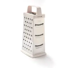 PRESS - Rallador Rallo de Cocina 4 Caras en Acero Inox 23 cm Blanco