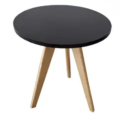 GENERICO - Mesa Auxiliar Centro Circular Mediano NEGRO Estilo Nórdico 40x45 cm
