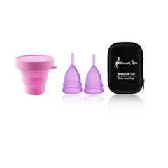 GENERICO - 2 Copa Menstruales Aneer + Vaso Esterilizador + Estuche Talla L