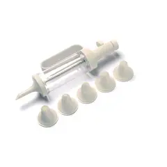 PRESS - Jeringa para Decorar Pasteles Torta con 6 Boquillas 76808 Blanca