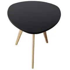 GENERICO - Mesa Auxiliar Centro Triangular Huevo Grande NEGRO 50x55 cm