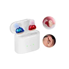 GENERICO - Par Mini Audífonos Amplificadores Recargables Ayuda Auditiva