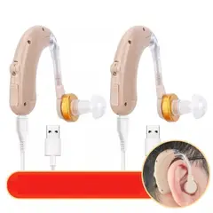 GENERICO - 2 Micro Ear Audifonos amplificadores de sonido RECARGABLES Sordera