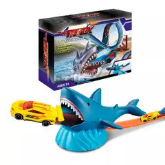 DAYOSHOP - Pista De Carros Tiburon Devorador Juguete Niños + Carro
