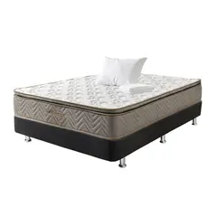 COLCHONES FANTASIA - Combo Sencillo Litium Pillow+base Cama Negro +1 Almohada+pro