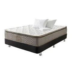 COLCHONES FANTASIA - Combo Doble Litium Pillow+basecama Negro+2almohadas+protecto