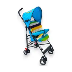 KIDSHOP - Coche Paseador Para Bebe Cierre Facil Multicolor Azul 8033