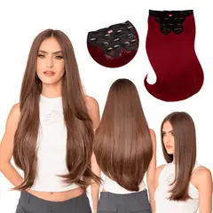 MY DOLL HAIR - Extensión de cabello Cosmopolitan 22 pulgadas - Borgoña