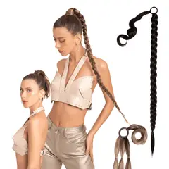 MY DOLL HAIR - Ponytail Trenza Braid It XL 34 pulgadas - Castaño Medio