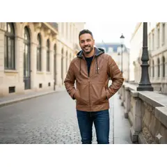 THE CLOTHING COMPANY - Chaqueta Hombre Cuero Sintético Smooth-Negro
