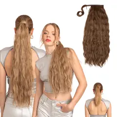 MY DOLL HAIR - Ponytail Ondulada Shak 26 pulgadas - Rubio Oscuro Cenizo