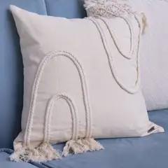 NOSSARENA - Funda de cojin trenzas 45x45cm Beige
