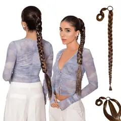 MY DOLL HAIR - Ponytail Trenza ShineBby 34 pulgadas - Castaño Dorado Galáctico