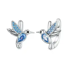 ALHAJAS - Aretes Para Mujer Pájaro Colibrí Fabricados En Plata 925