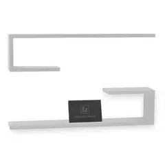 GENERICO - Repisas Flotantes Tipo C Blanco Set X 2 Un Decoracion Moderna