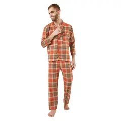 SANTANA - Pijama Hombre Leñadora Naranja