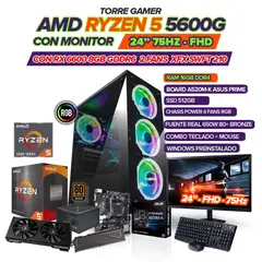 AMD - PC GAMER RYZEN 5 5600G/ GRAFICA RX6600 8GB/ MONITOR 24" FHD/ RAM 16GB/ 512GB SSD