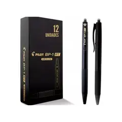 PILOT - Boligrafo Retractil Bp1 Negro Medio X 12 Unidades