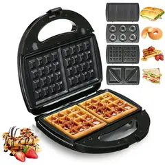 GENERICO - Sandwichera 4 En 1 Multifuncion Wafless Panini Donas Electri