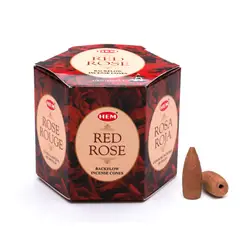 HEM - Incienso Cono De Reflujo Backflow X40uni ROSA ROJA