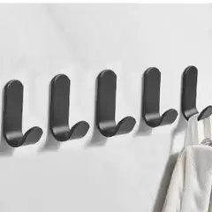 GENERICO - Juego de Ganchos de Pared Negros X5 Piezas