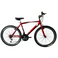 ATILA - Bicicleta MTB en Acero rin 26 con 18 cambios Aros D/P Rojo