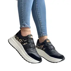 EVEGONZ - Tenis de Mujer Calzado Casual Negro de Moda