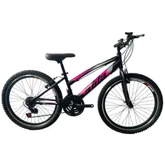 ATILA - Bicicleta MTB para Niña rin 24 con 18 cambios Negro