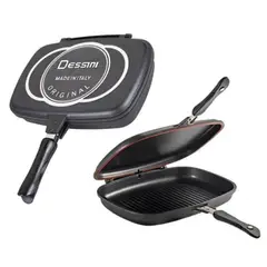 DESSINI - Sartén Doble Parrilla Dual Grill Antiadherente 36Cm
