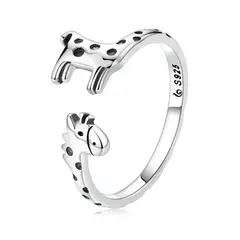ALHAJAS - Anillo Ajustable Para Mujer Jirafa Fabricado En Plata 925