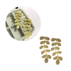 GENERICO - Maxi Aretes Hojas Doradas en Acero