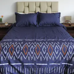 TALAMO HOGAR - Juego de duvet estampado azul 180 hilos DOBLE.