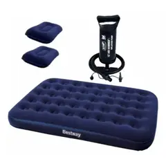 BESTWAY - Colchón Inflable Queen 203 Cm Con Almohadas Y Bomba