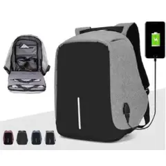 GENERICO - Maleta Antirrobo Morral Con Puerto Y Cable Usb Impermeable gris