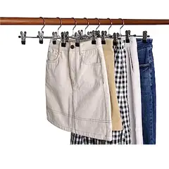 GENERICO - Gancho Con Pinza Para Colgar Ropa Chaqueta Jeans metalico pack x20