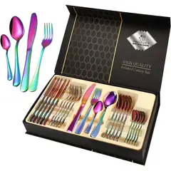 CUBITT - Juego Cubiertos Tornazol Set 24 Piezas Acero Inoxidable 24pc